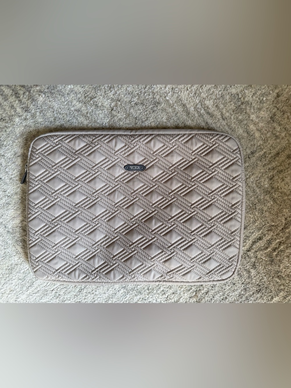 Tumi Quilted Light Beige Laptop Sleeve